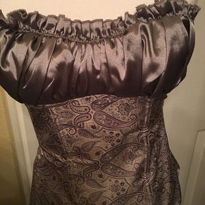 New Bustier Silver/Grey Lace-Up back Sz M